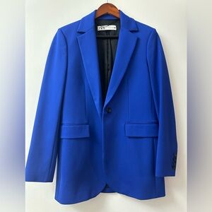 ZARA WOMAN NWT FITTED BLAZER WITH POCKETS JACKET ROYAL BLUE